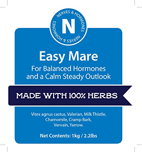 Mares in pasture beside Easy Mare for calm support.