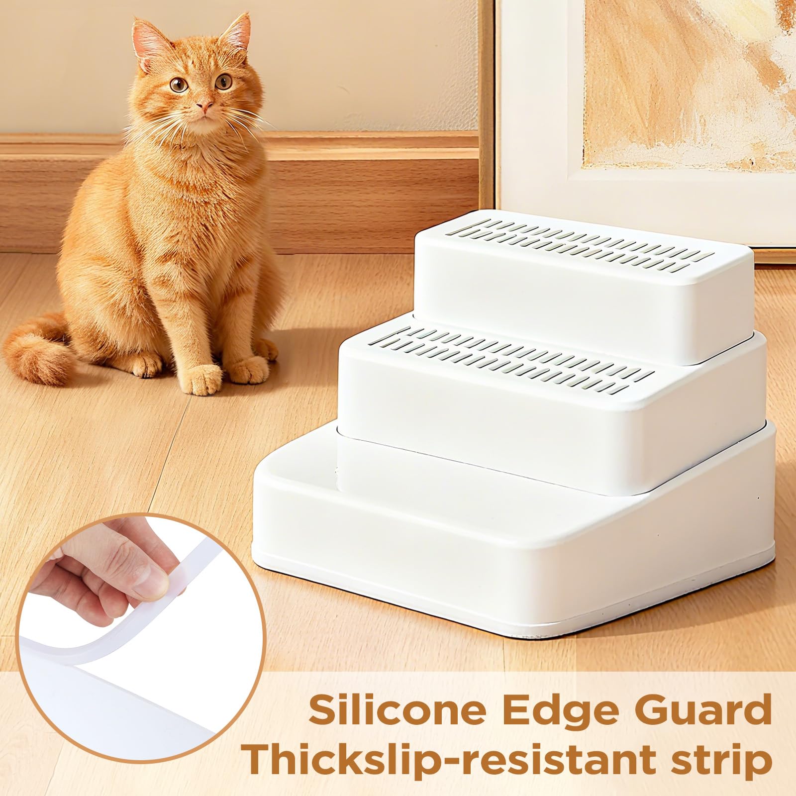 Himake adjustable cat ramp durable-easy-clean shows sturdy, wipe-clean construction.