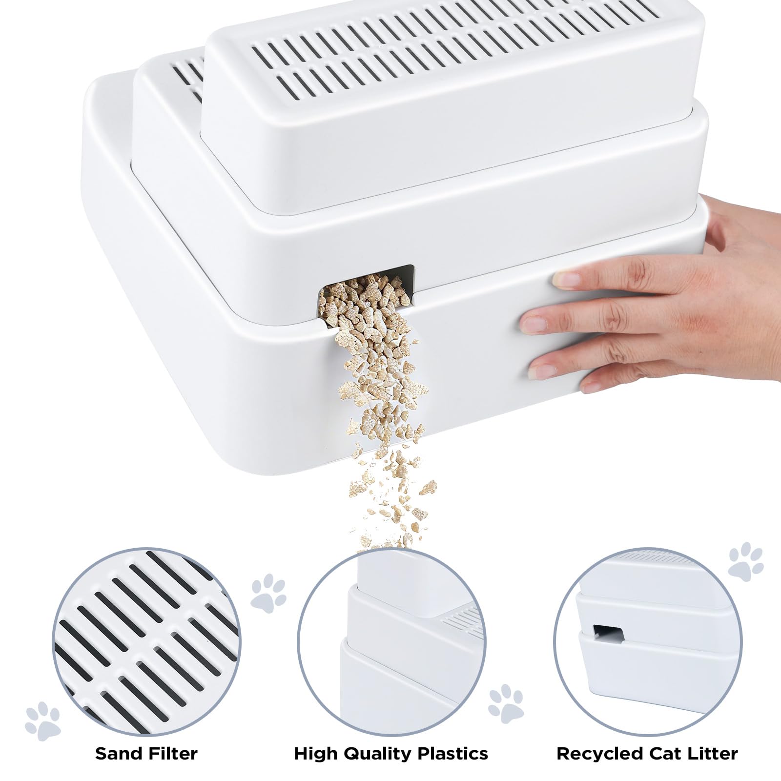 Himake adjustable cat ramp height-3tier-8-6in shows extended reach for larger cats.