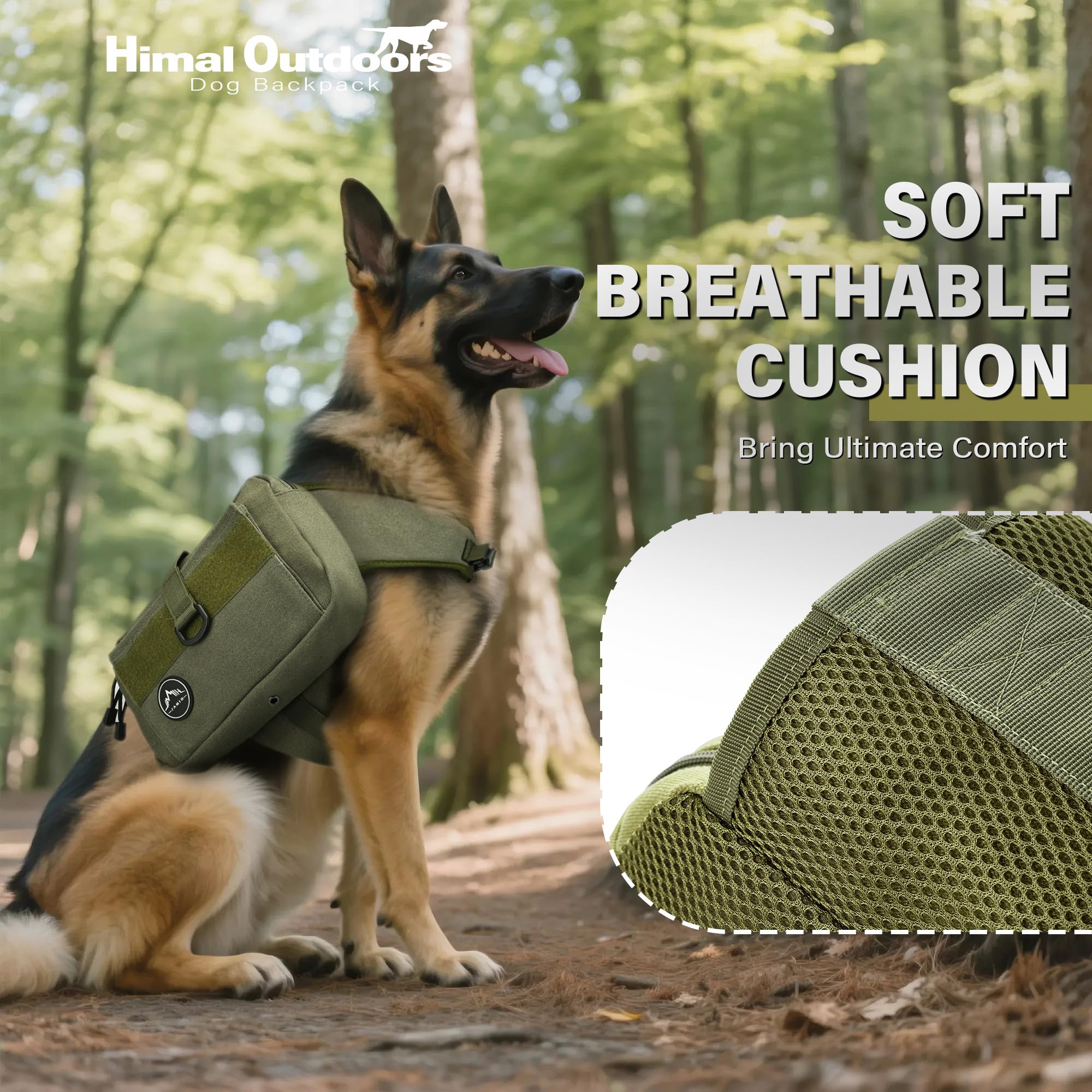 Himal Outdoors dog backpack adjustable strap ensures a secure, custom fit on dogs.