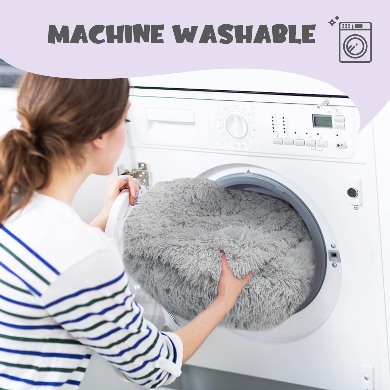Himax machine-washable dog bed shows simple cleanup for busy households.