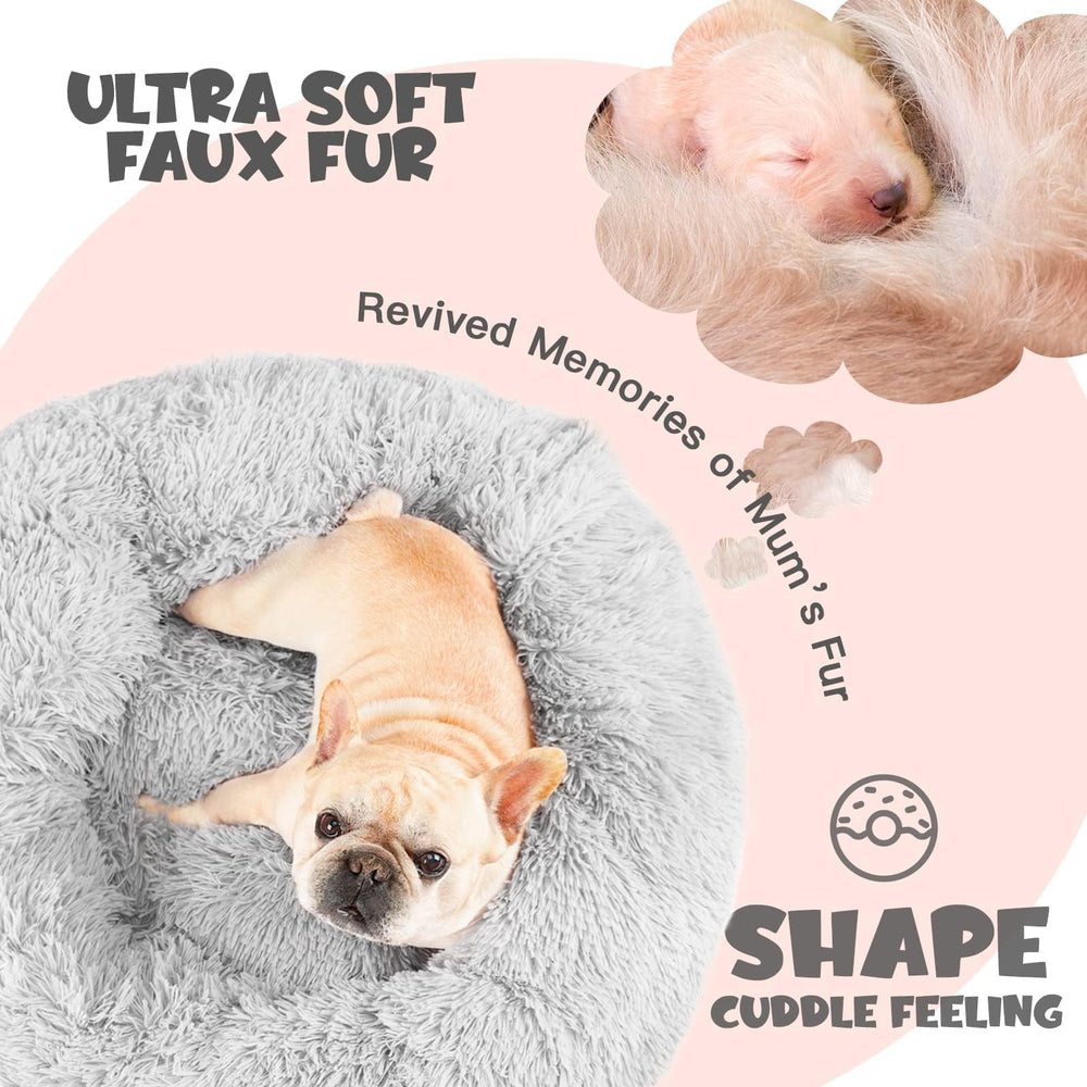 Himax pet napping in donut bed captures peaceful sleep moments.