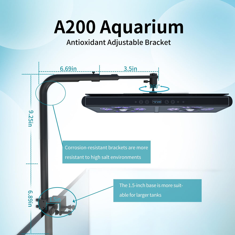Hipargero A200 LED reef light cooling fans keep tank lighting steady.