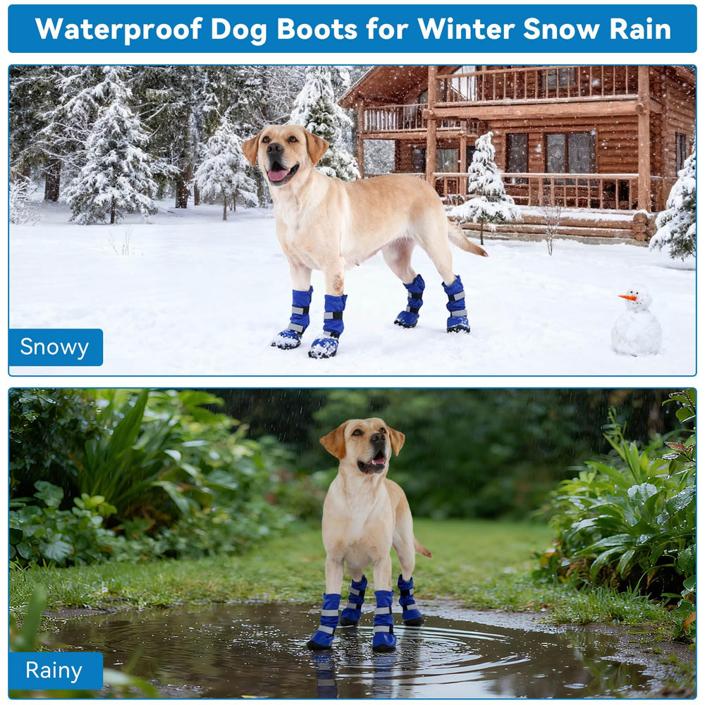Hipaw dog boots non-slip rubber soles providing traction on icy surfaces.