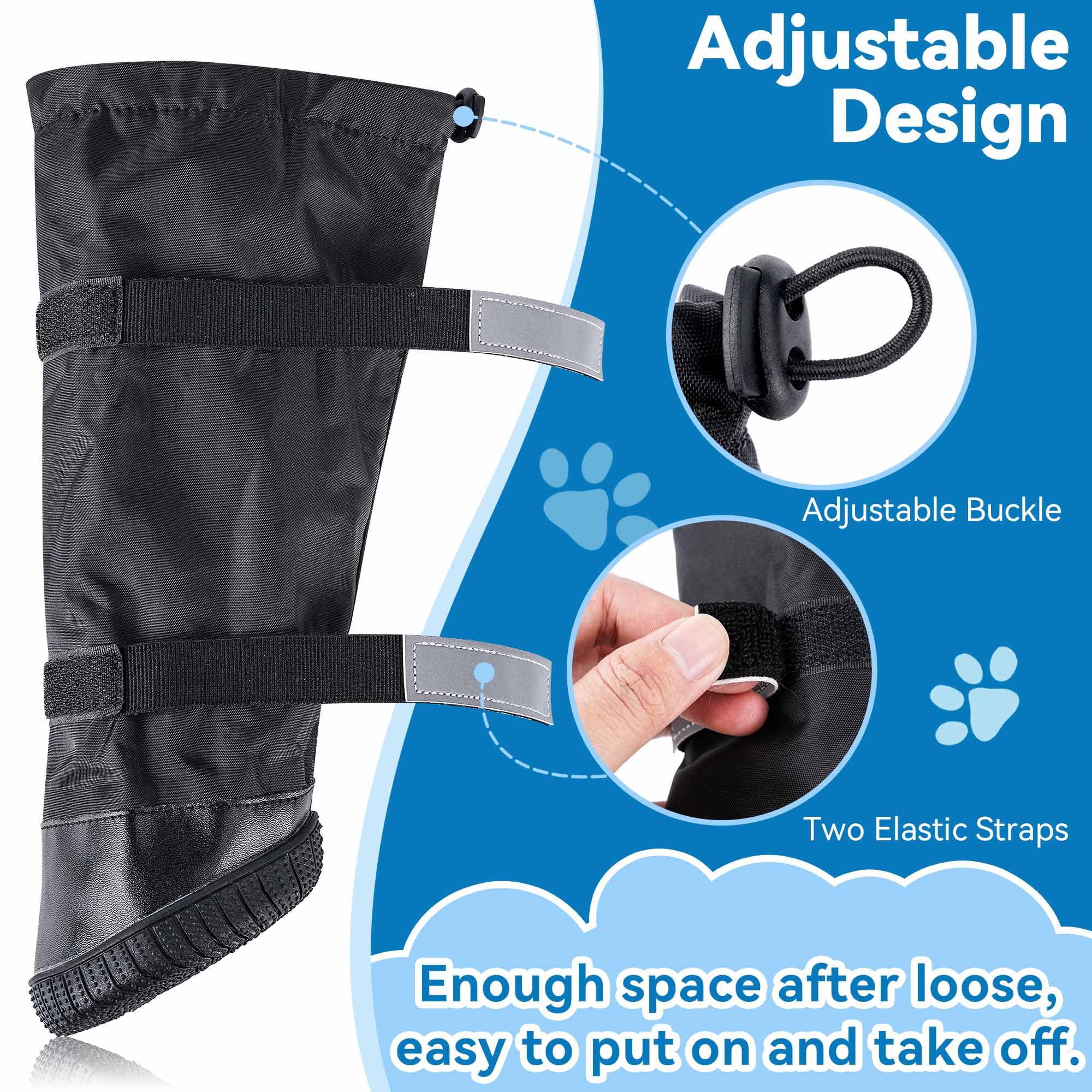 Hipaw extended-cuff dog boots offer extra ankle coverage for deep snow and debris defense.