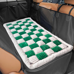HiPetpy Backseat Bed Mat full backseat in green and white offers roomy travel comfort.