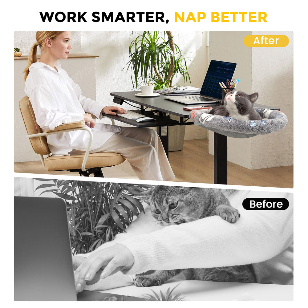 HiPetpy Cat Desk Bed washable cover simplifies cleaning after use.
