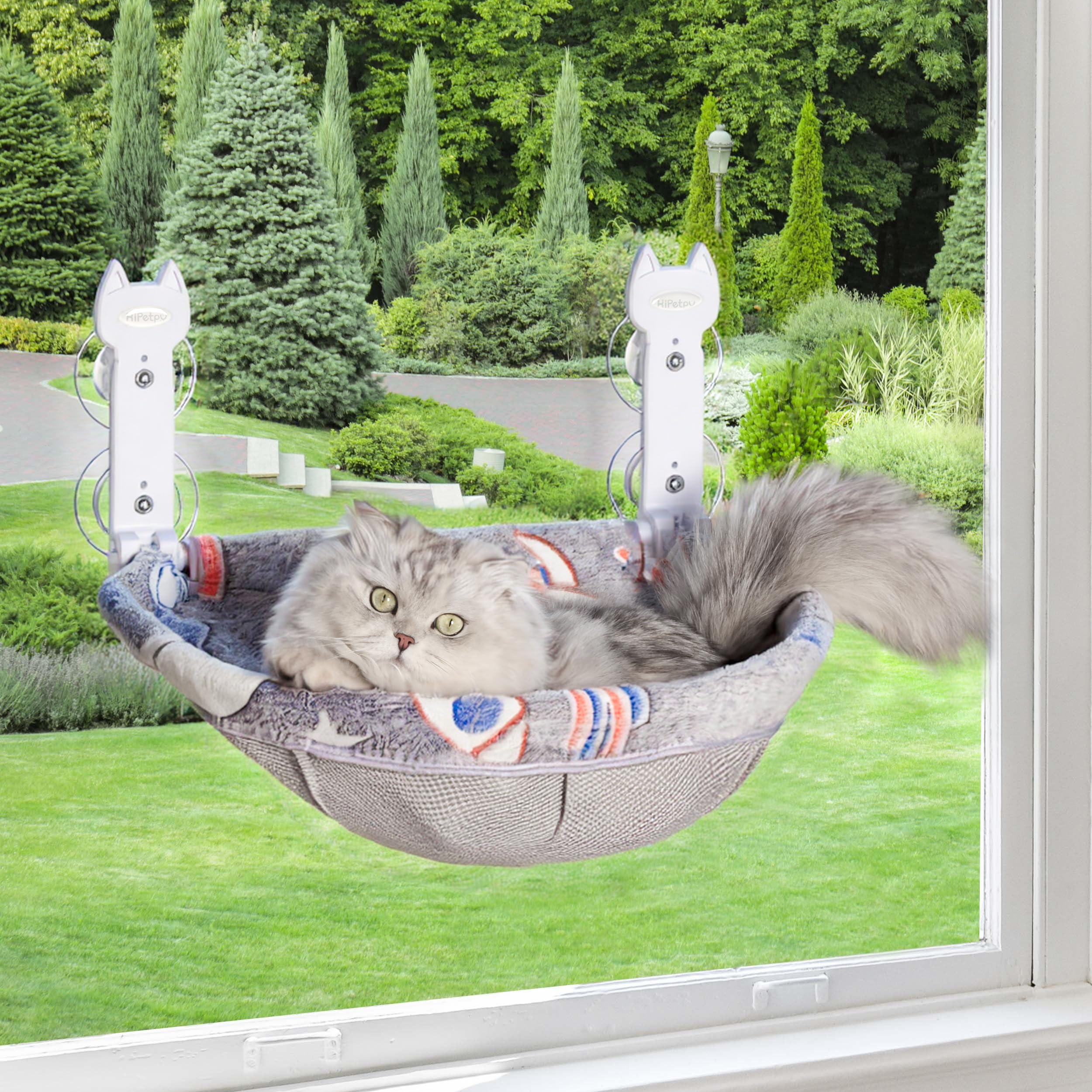 HiPetpy Cat Window Perch deep-perch provides secure daytime naps