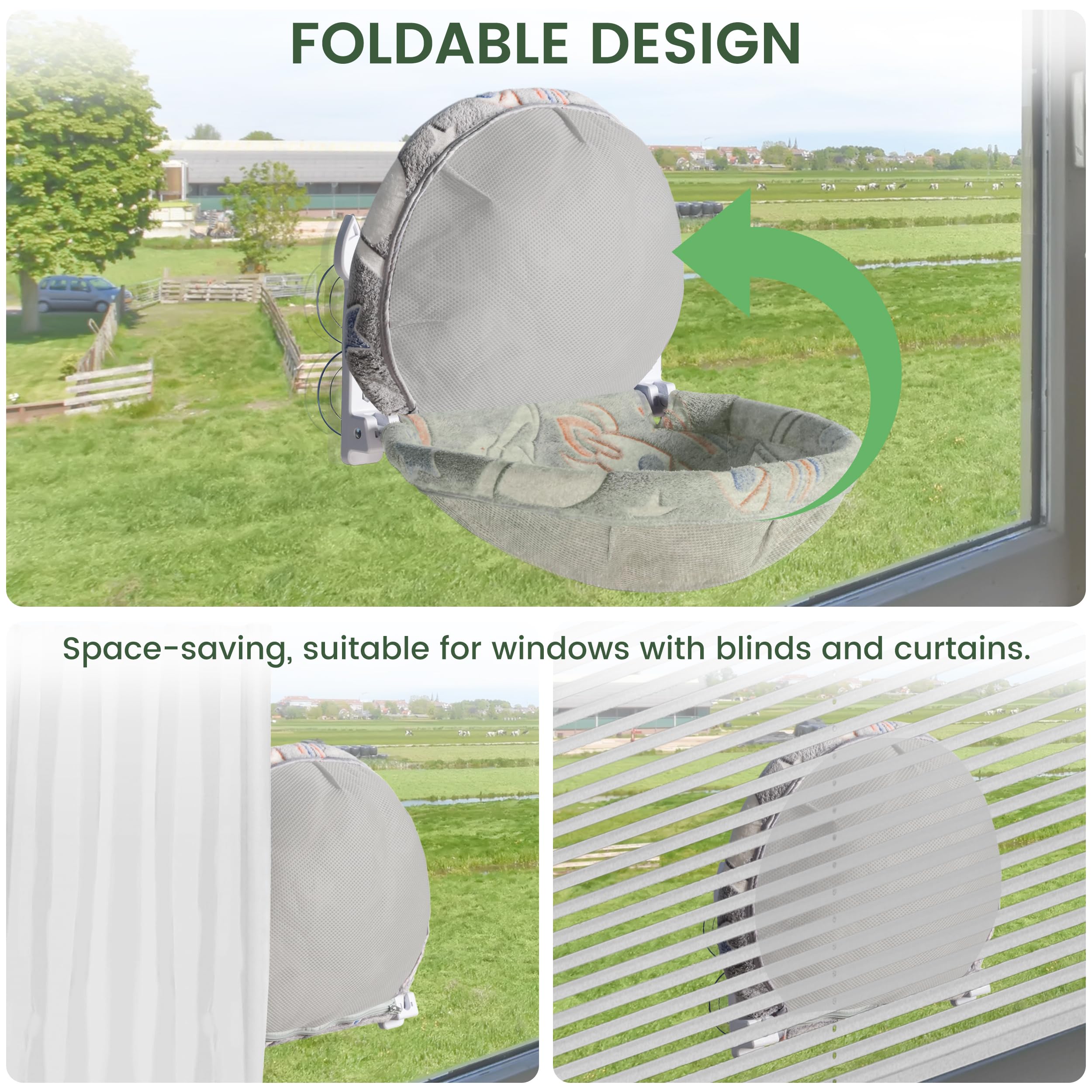 HiPetpy Cat Window Perch removable-cover for easy cleaning