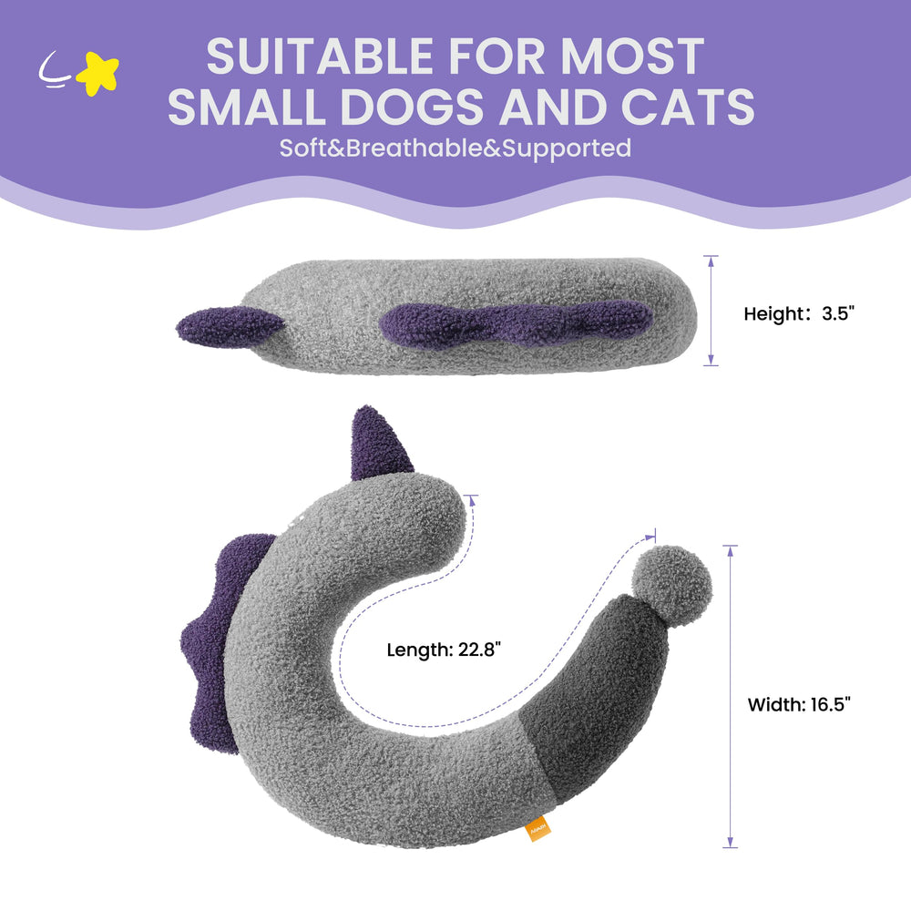HiPetpy dog calming pillow for-small-dogs offers snug neck support.