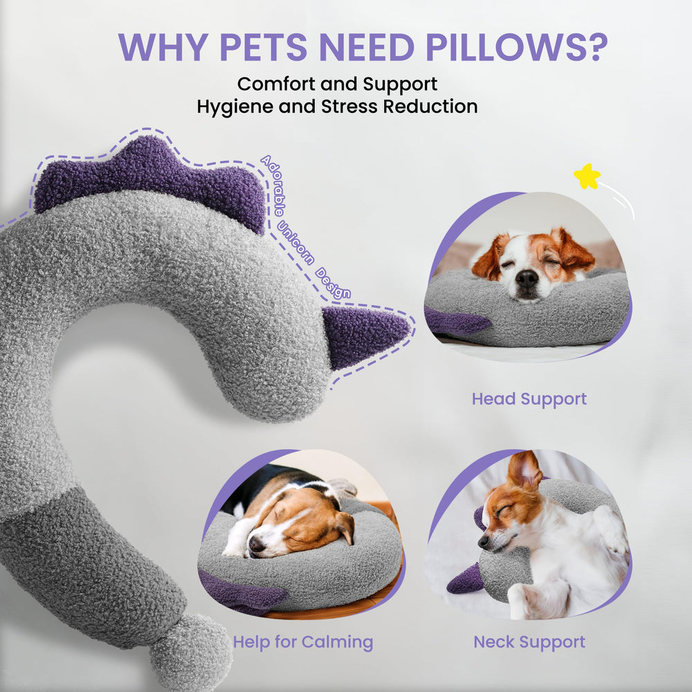 HiPetpy dog calming pillow soft-plush-fabric offers cozy nap comfort.