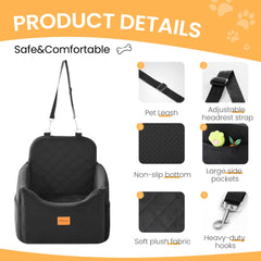 HiPetpy dog car seat compact dimensions fit small dogs and most cars.