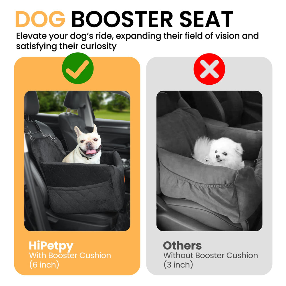 HiPetpy dog car seat easy installation with belt threading for a snug fit.