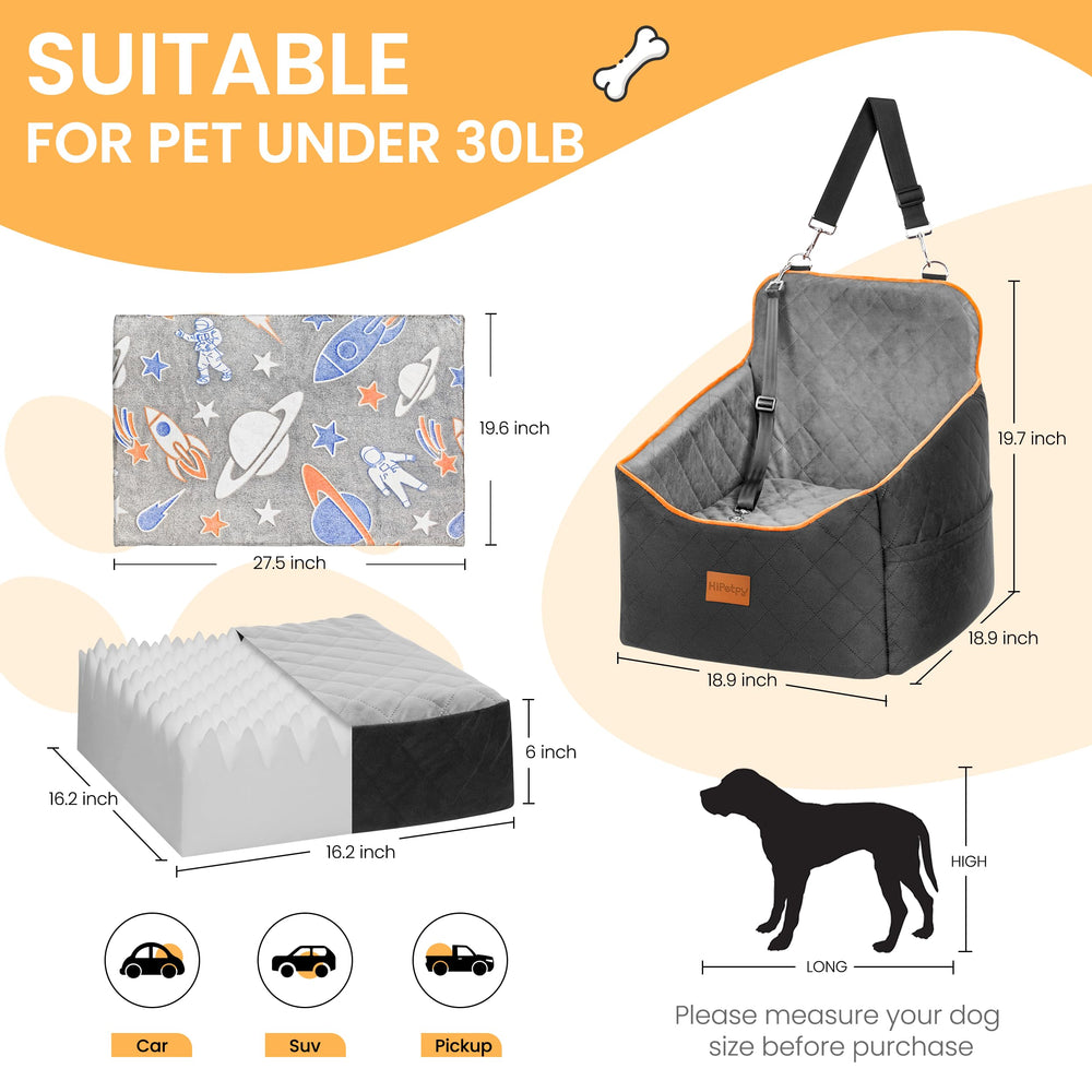 HiPetpy car seat's non-slip bottom keeps your pup steady on any seat.
