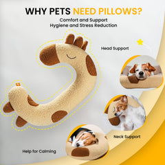 HiPetpy dog pillow neck-support closeup shows gentle neck and spine support