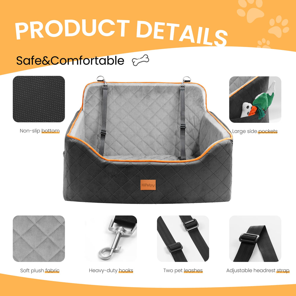 HiPetpy elevated pet seat keeps your dog at eye level during rides.
