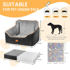 HiPetpy car seat fits front or back seat for flexible travel setup.
