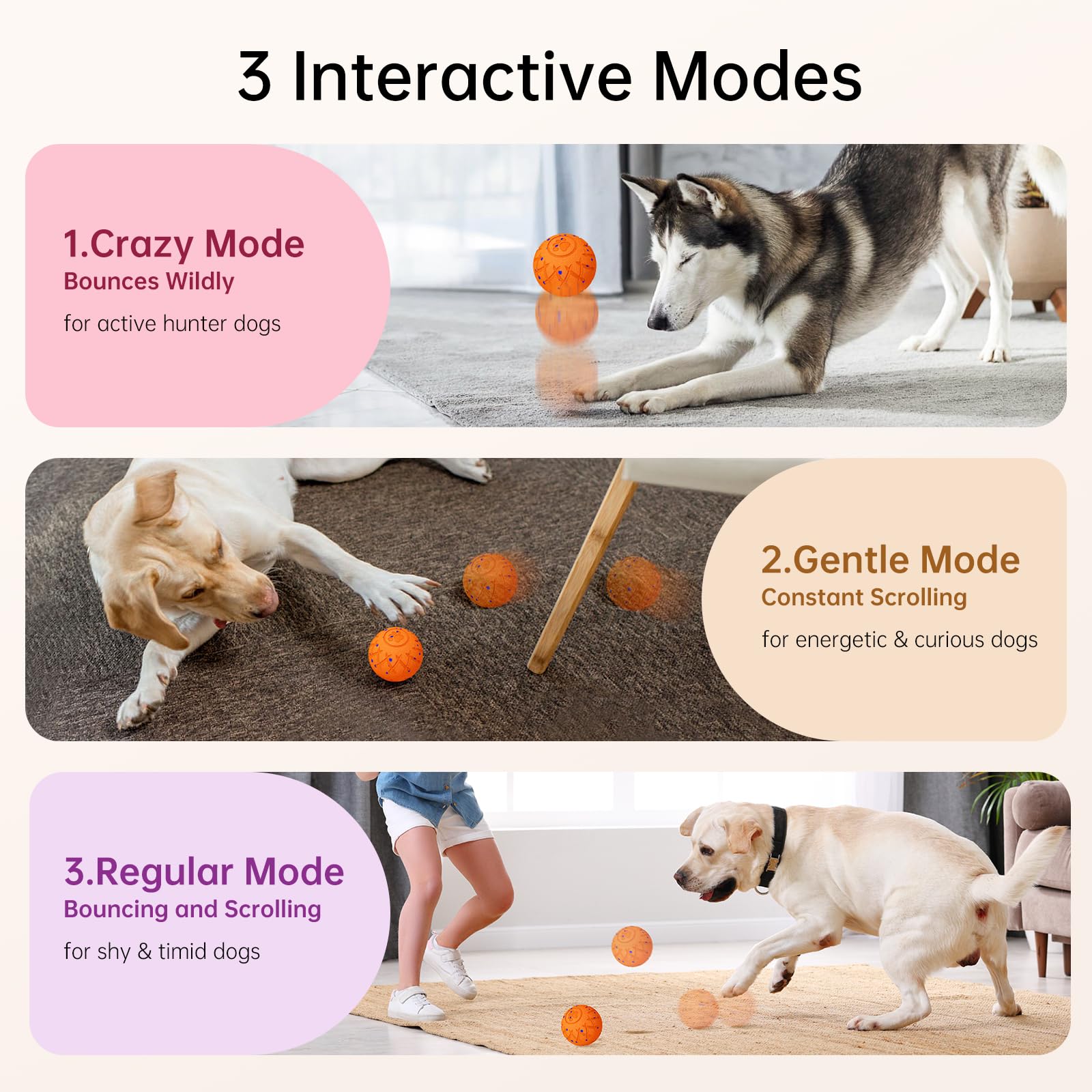 Hipibbo 3.15-inch diameter ball fits medium to large dogs for shared fun.