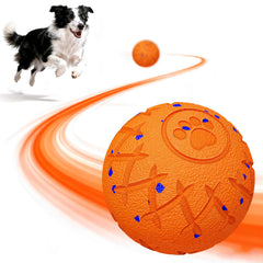 Hipibbo interactive dog ball in action with bouncing motion for active play.