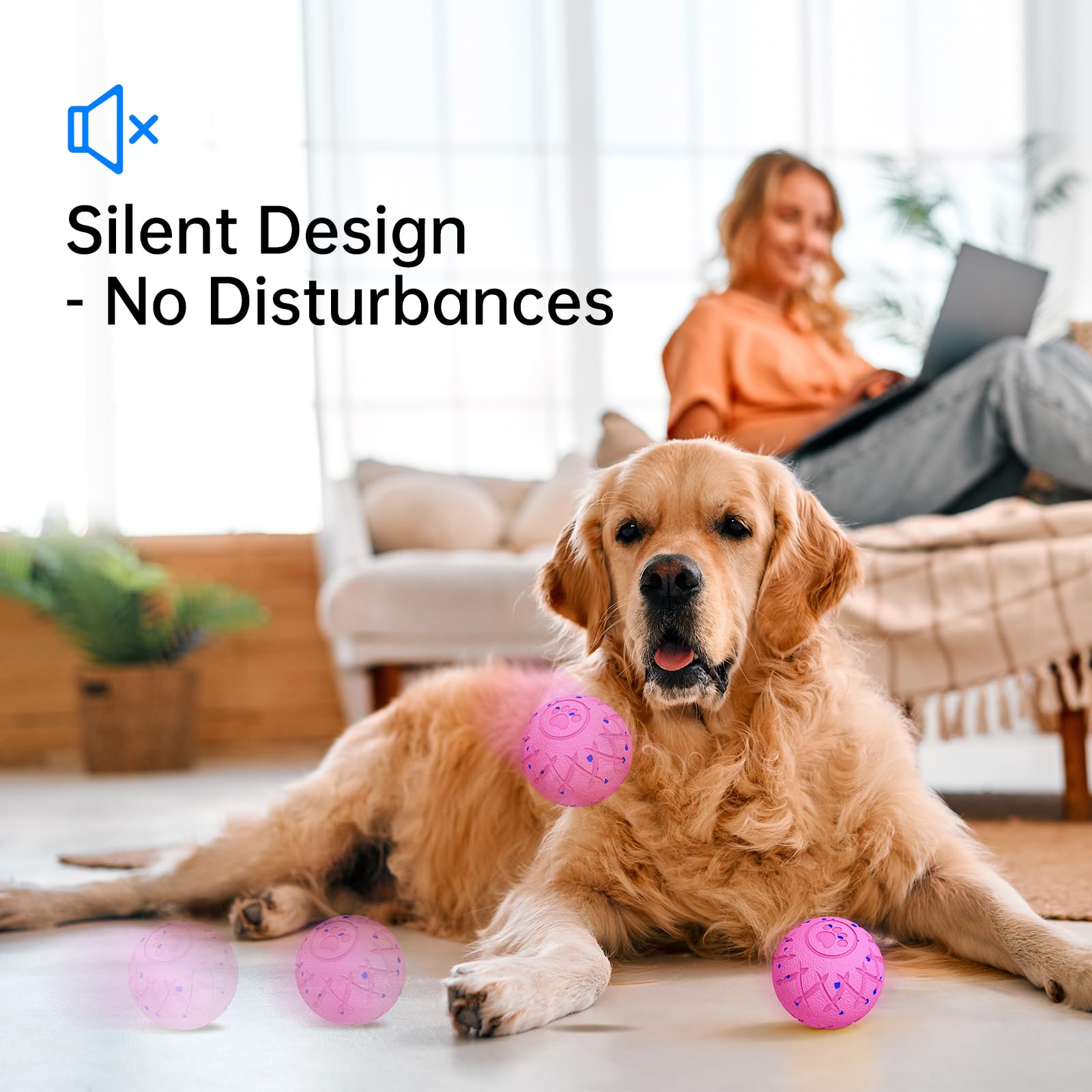 Hipibbo interactive dog ball diameter 315 inches suits medium and large dogs for engaging fetch