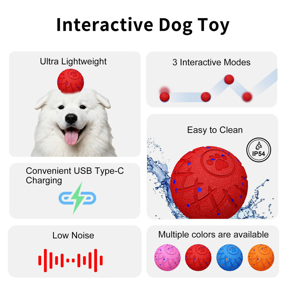 hipibbo interactive dog ball side view shows versatile indoor outdoor fun.