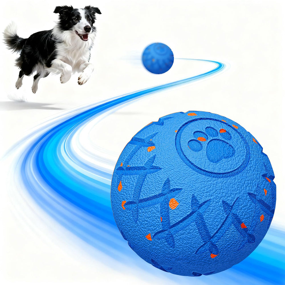 Hipibbo interactive dog toy blue ball in action for engaging playtime.