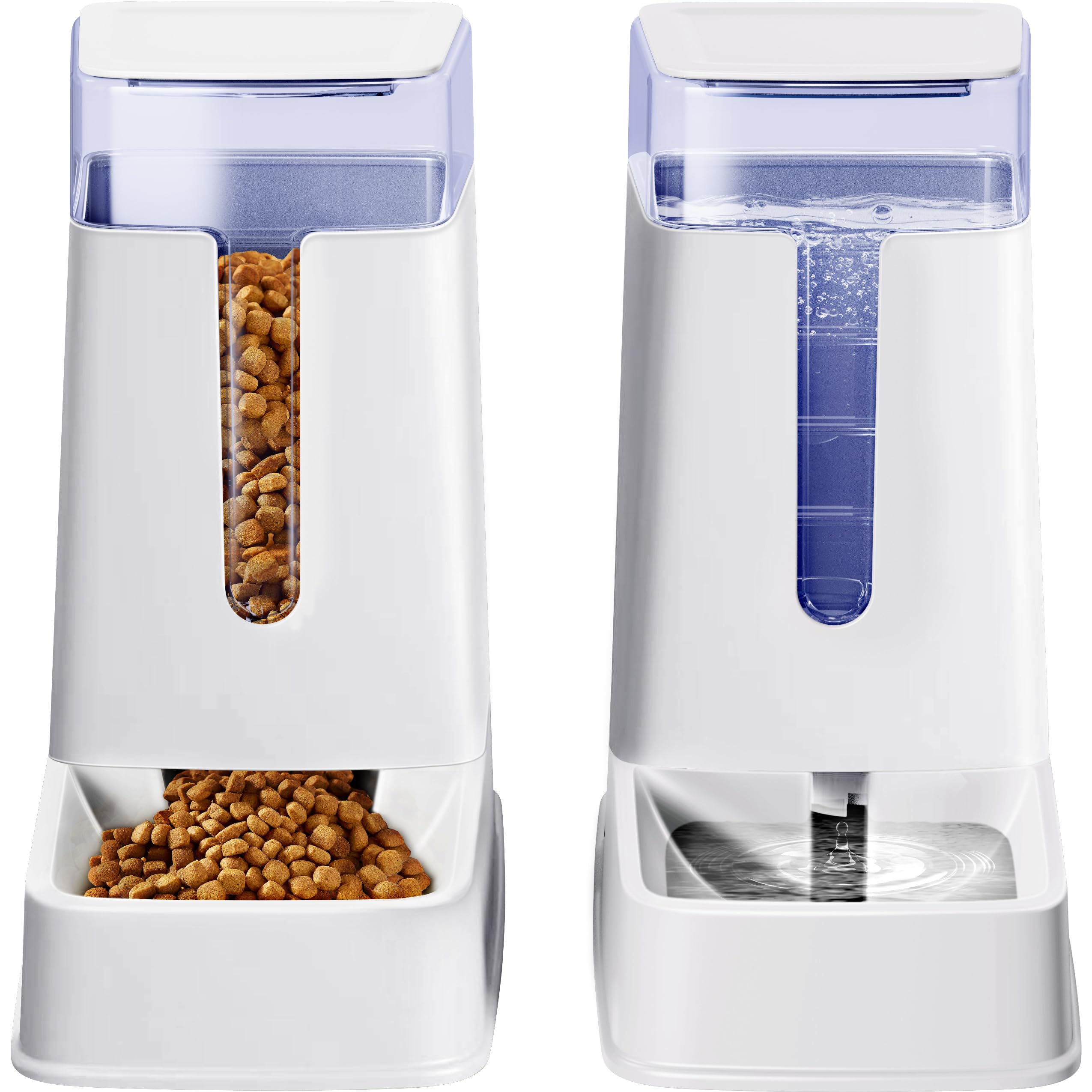 Hipidog 2-pack automatic feeder waterer set main view, keeps pets fed while owners are away.