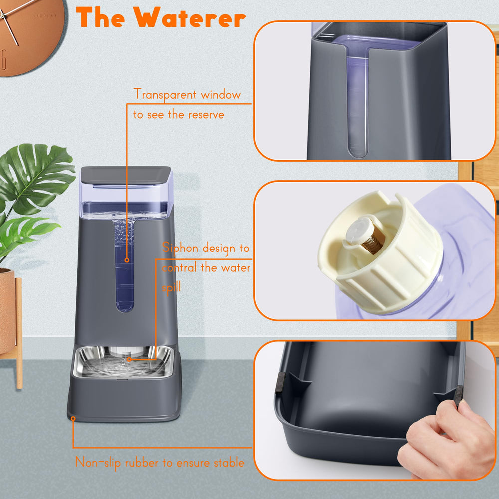 Hipidog cat water bowl detachable stainless steel for easy cleaning and maintenance.