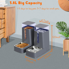 Hipidog cat water dispenser side view showing leak-proof siphon and stable design.