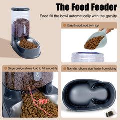 Hipidog large-capacity pet feeder ready for days between refills for small to medium pets.