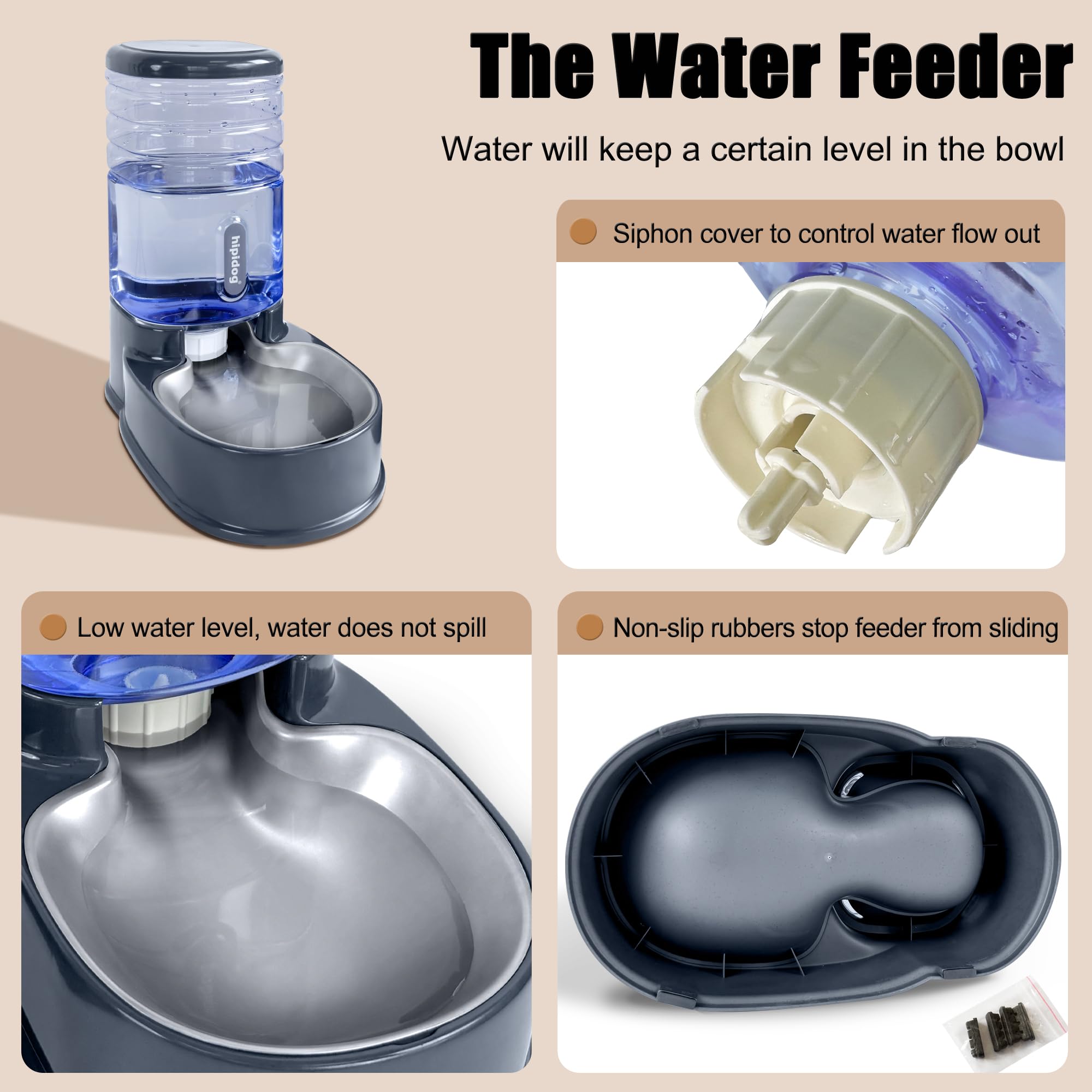 Hipidog non-slip base keeps the feeder steady during busy feeding times.