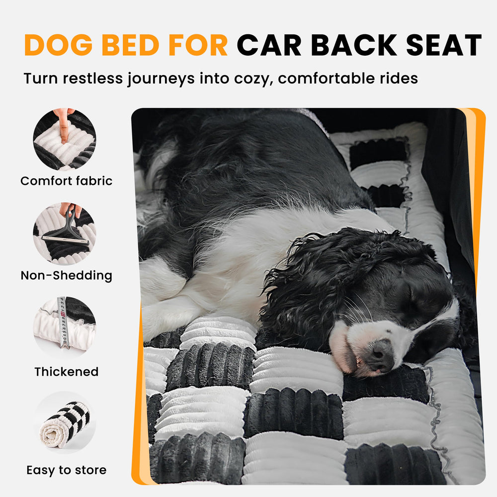 HiPetpy backseat dog bed mat non-slip backing keeps seat stable during drives