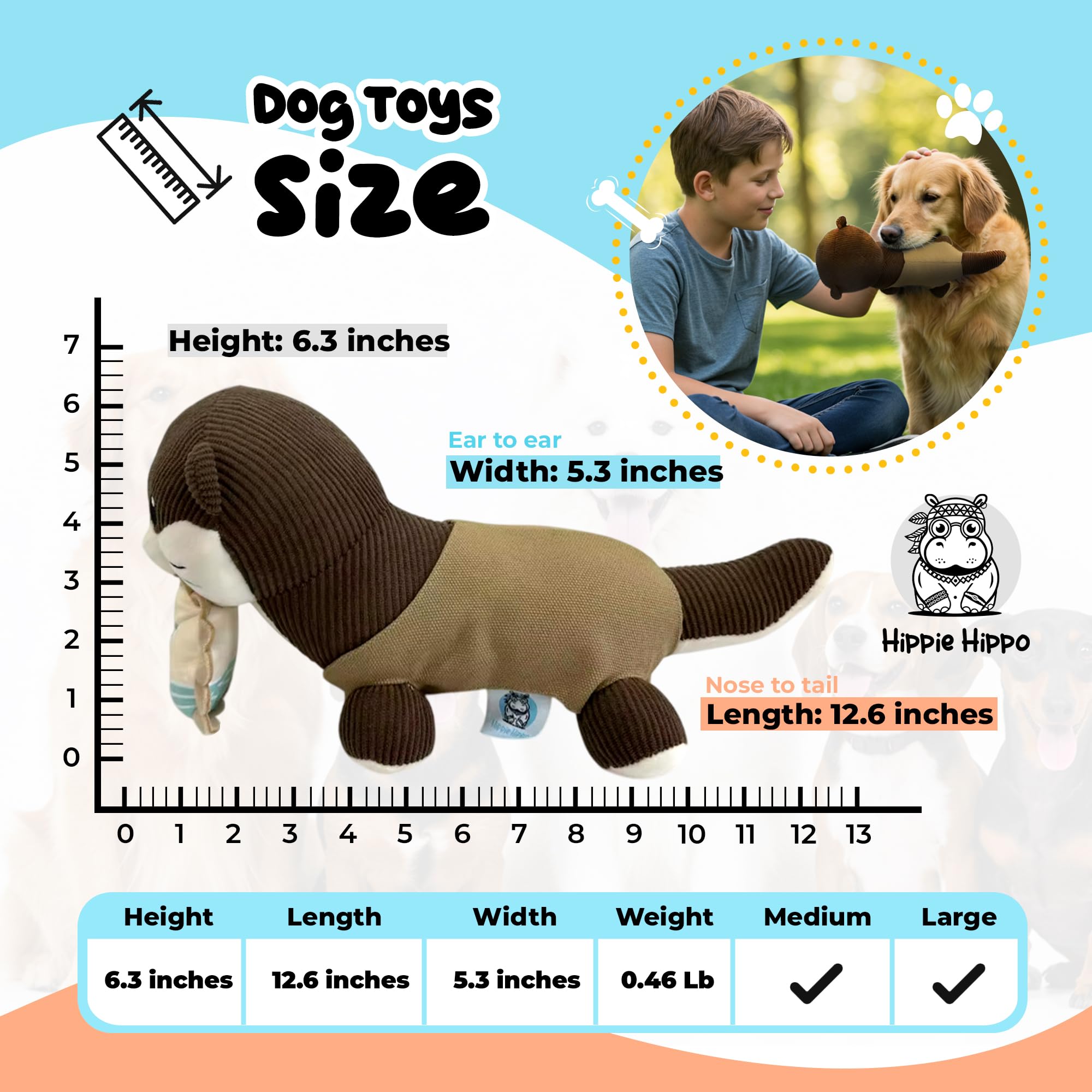 HIPPIE HIPPO otter toy side view for interactive play sessions