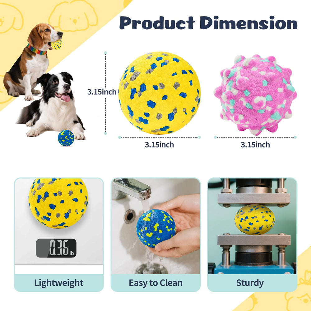 HIPPIH 3-inch dog ball pack for interactive play sessions