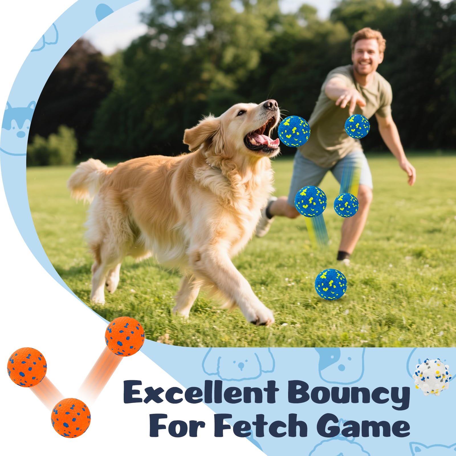 HIPPIH Dog Balls Textured-Spiky-Surface highlights teething relief and tactile variety.