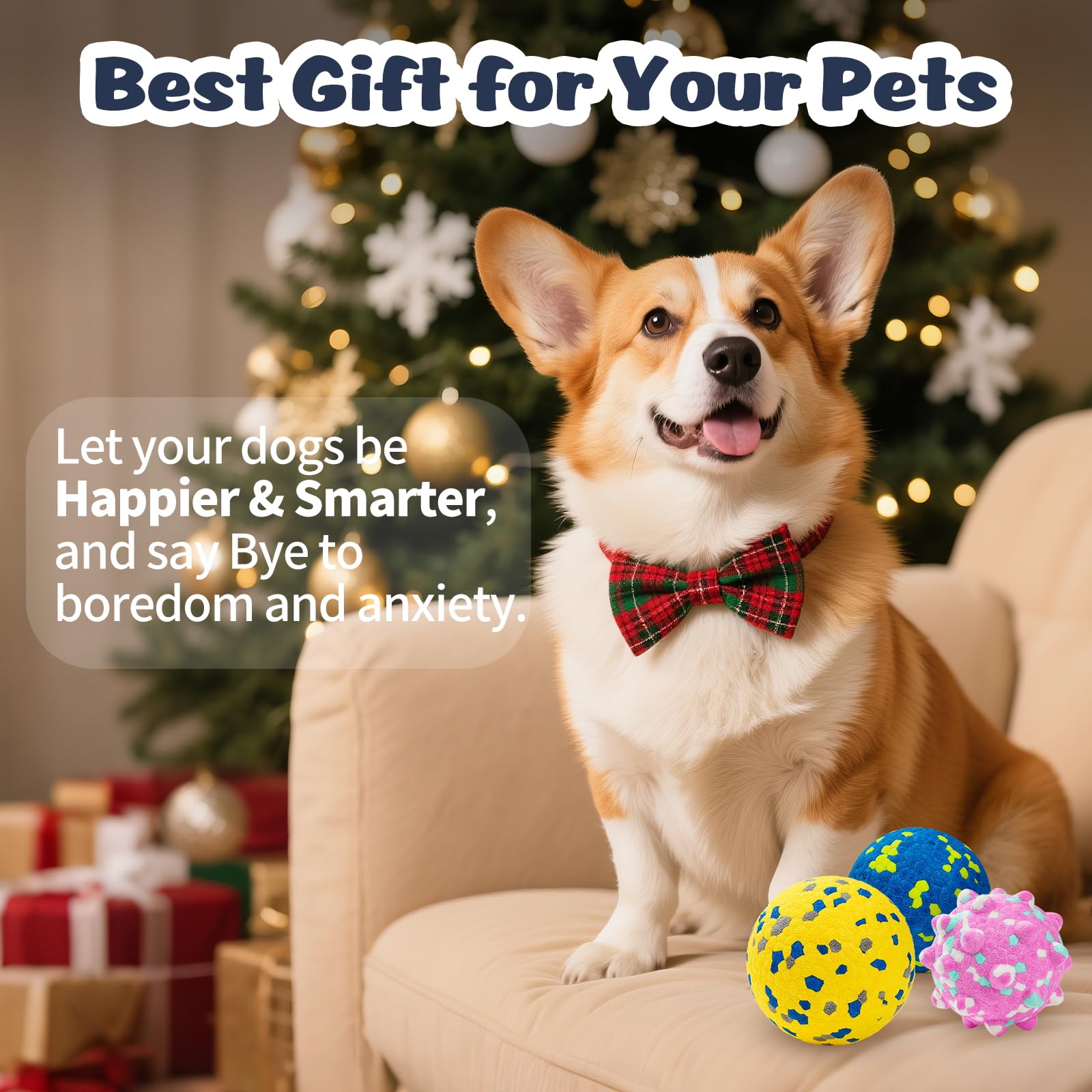HIPPIH dog balls three-pack ready for indoor and outdoor adventures