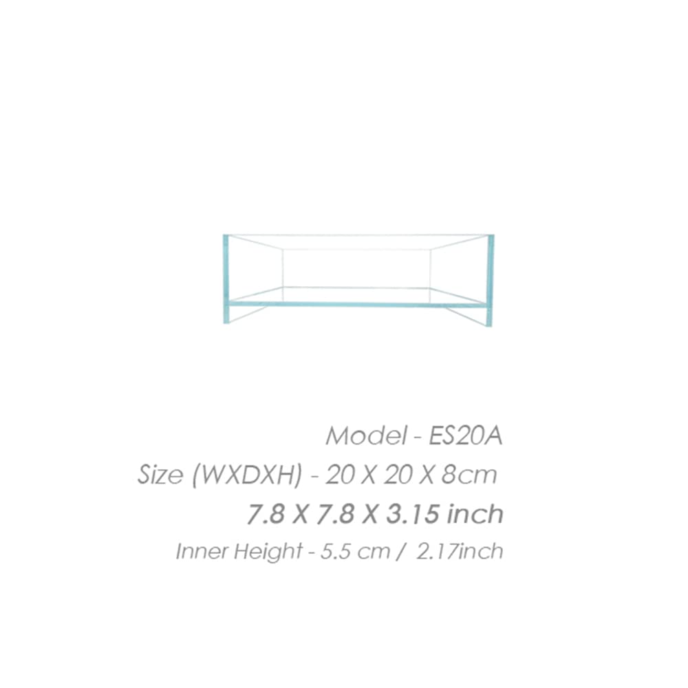 HIRO Aquatics Nano Tall Rimless Aquarium with Low-Iron Glass for ultra-clear viewing and vibrant details.