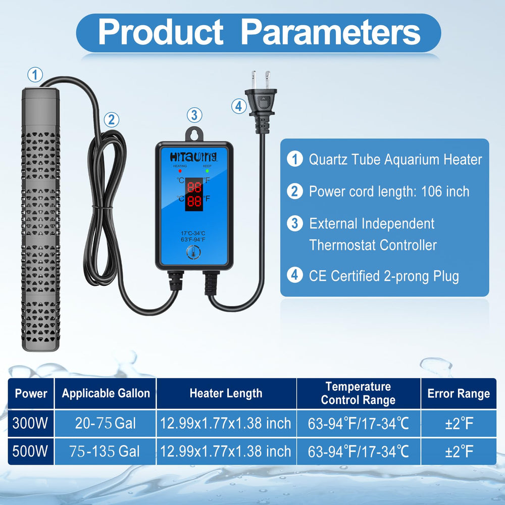 HiTauing aquarium heater removable housing for easy cleaning