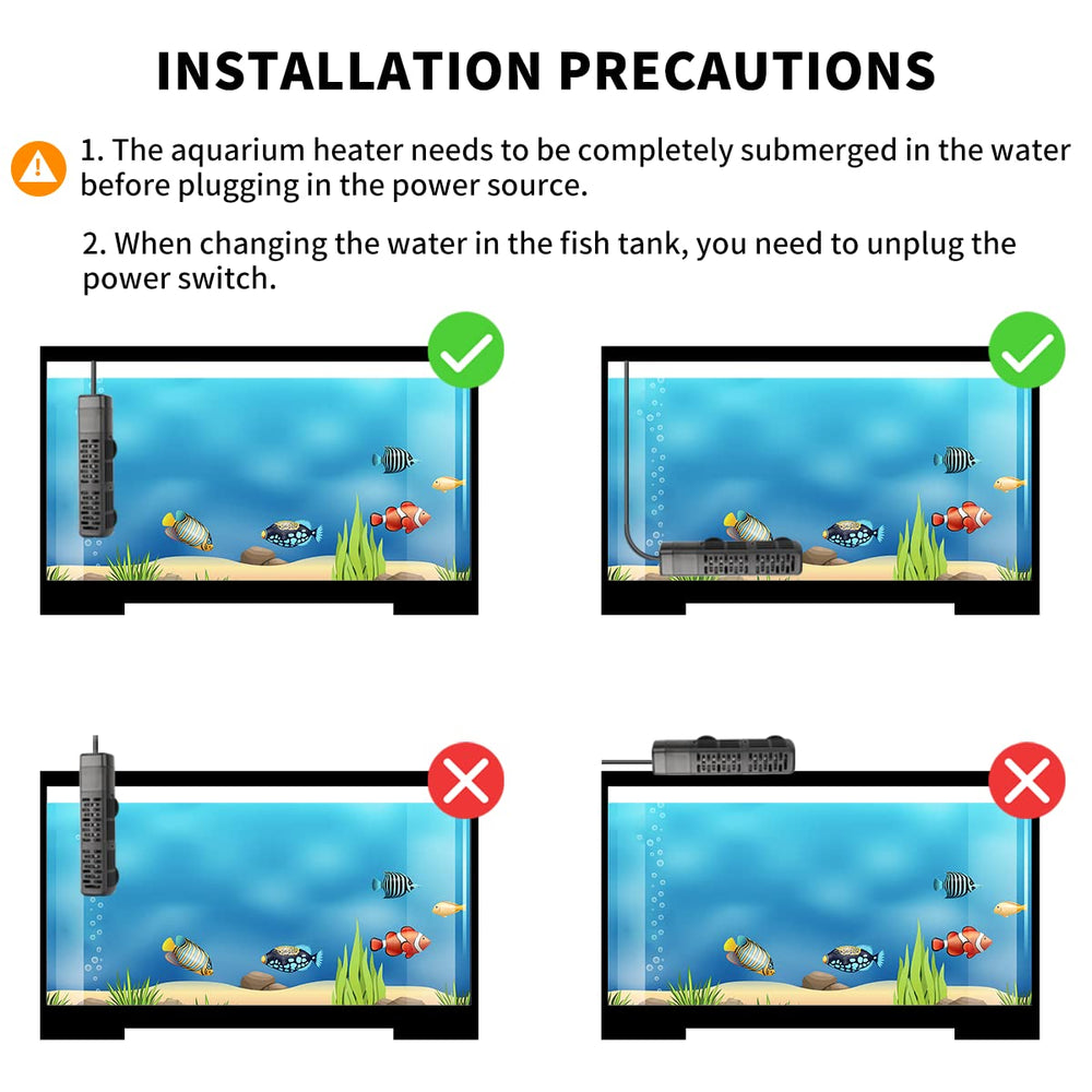 HiTauing aquarium heater safety-shell highlights tough ABS outer shell for safety