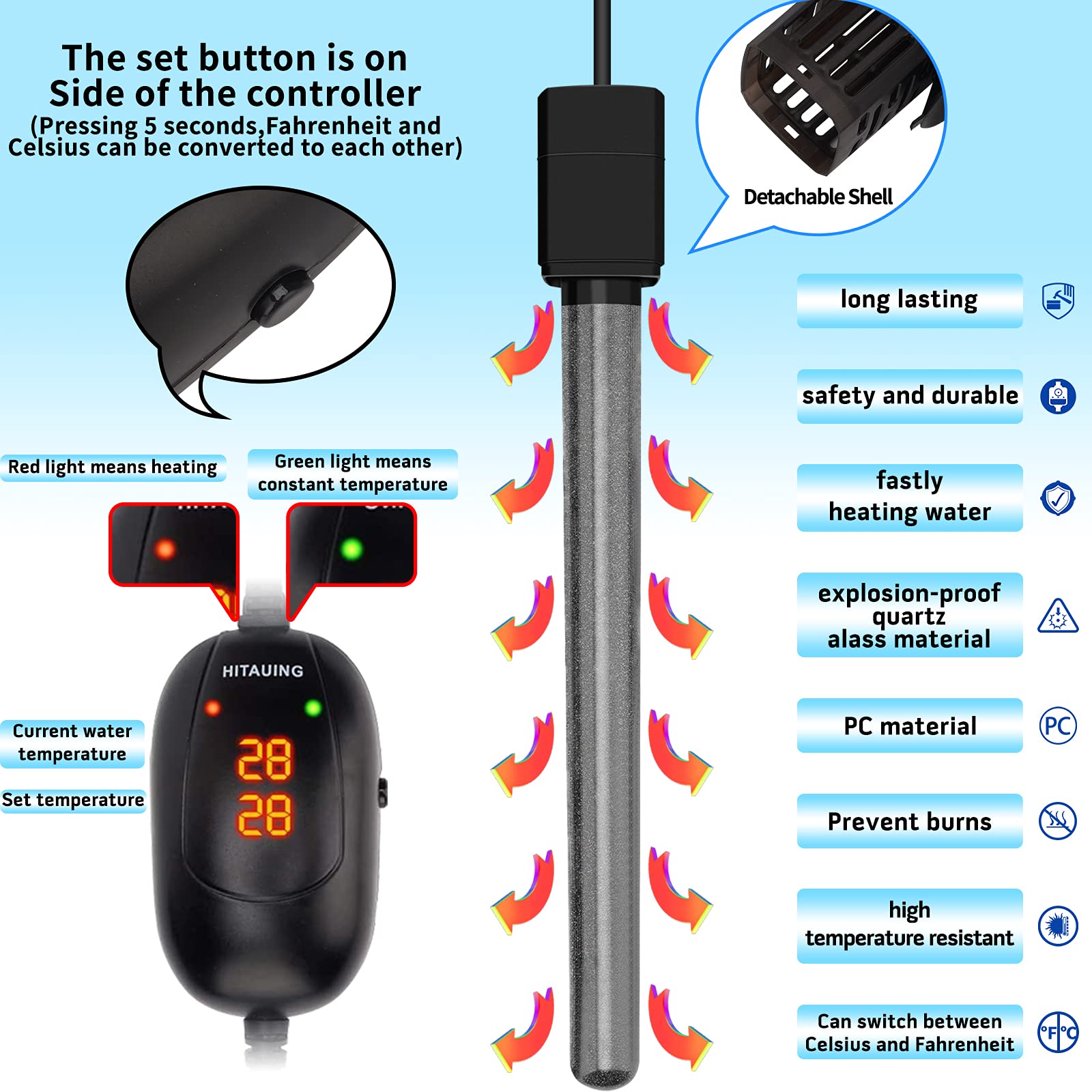 HiTauing heater uses silicon carbide heat conduction for faster, even warming
