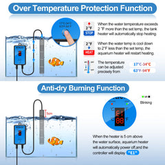 HiTauing intelligent temperature sensor automatically protects the aquarium.