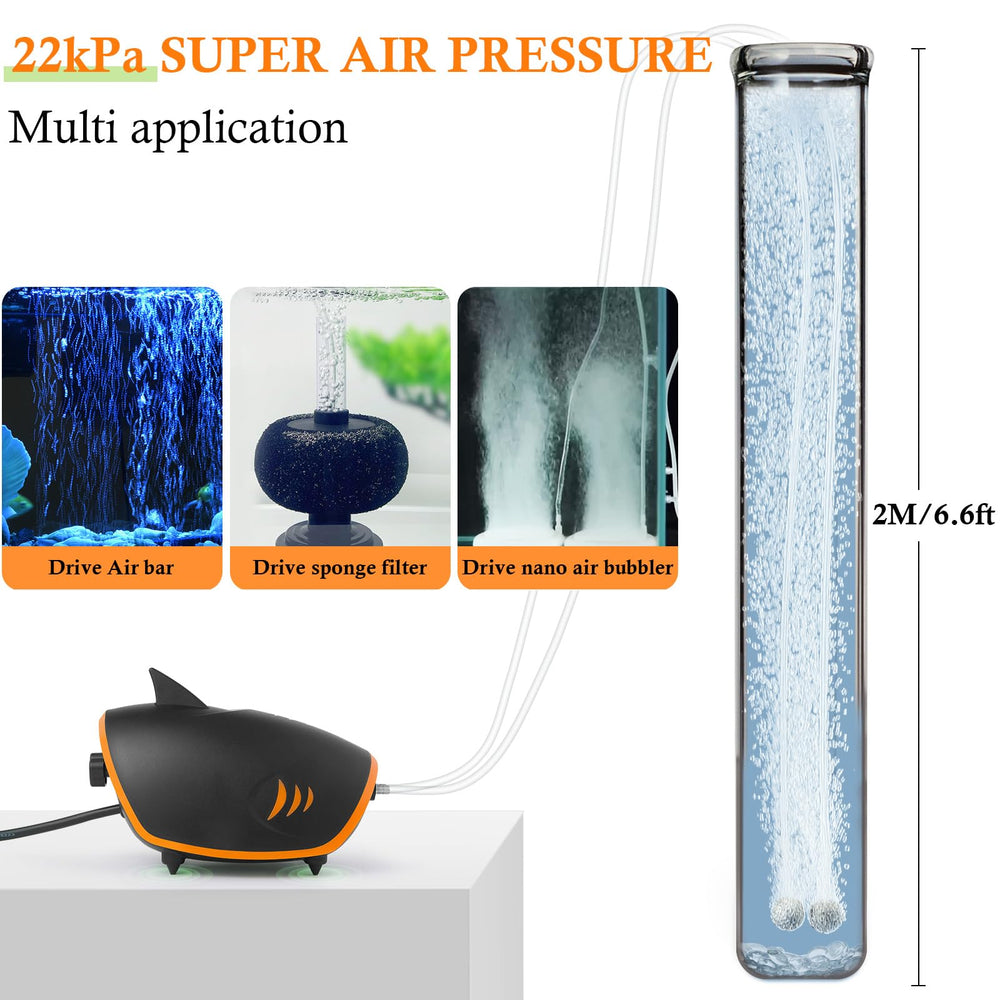 HITOP accessories-included aquarium air pump provides a complete setup kit for quick use.