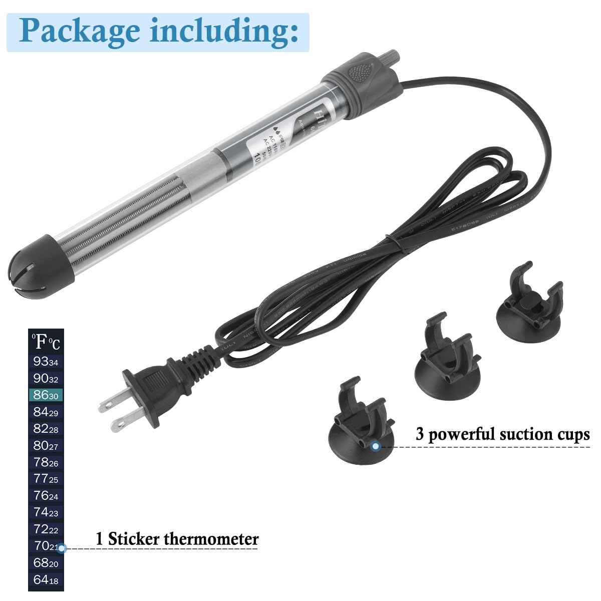 HITOP 100W heater easy install with spare suction cups