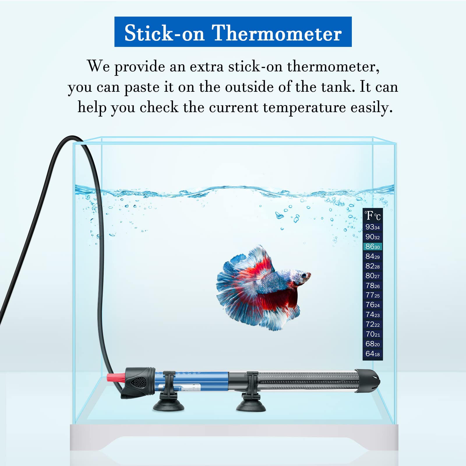 Hitop-Fish thermometer-stick-on image shows easy temperature monitoring for steady care.