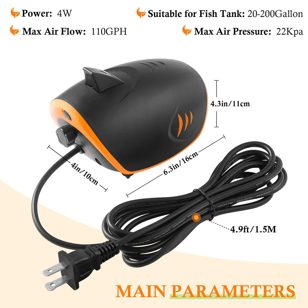 HITOP quiet-operation aquarium air pump demonstrates near-silent performance for peaceful spaces.