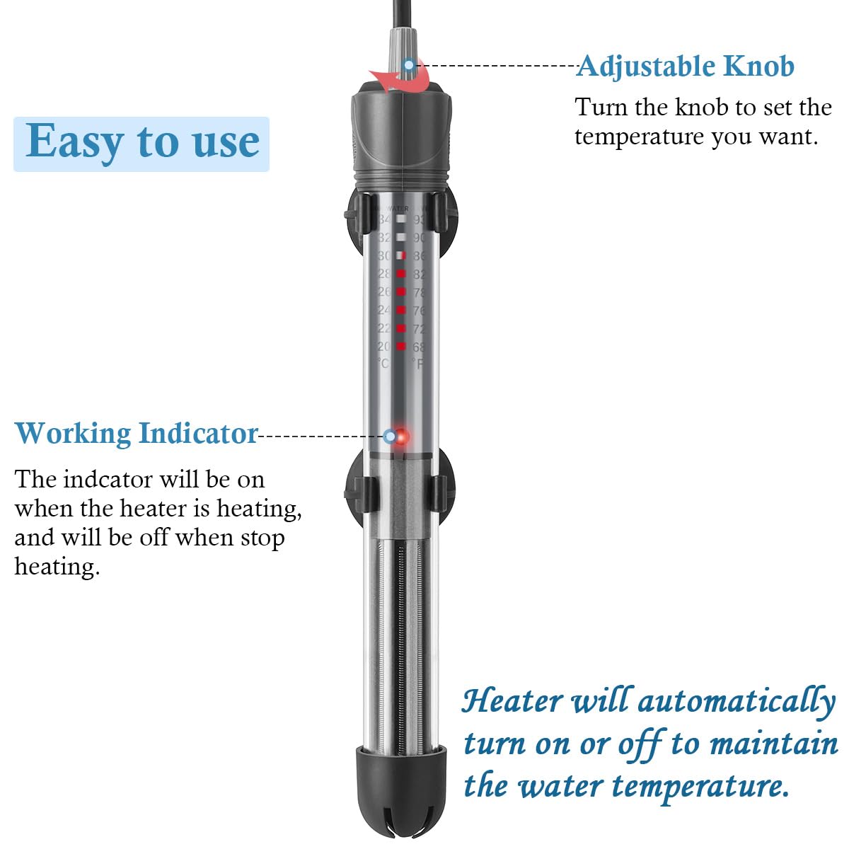 HITOP 100W heater uses thick quartz glass for safer operation