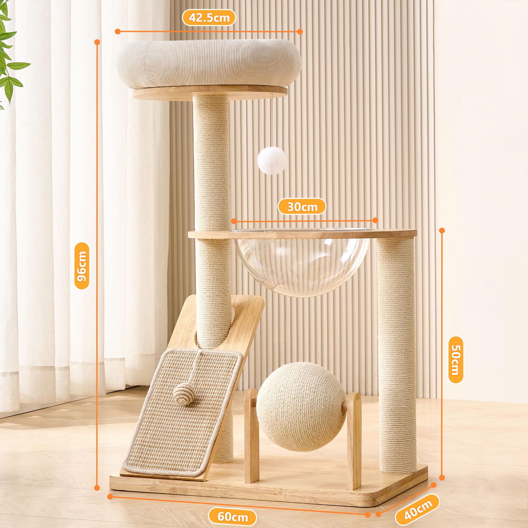HITTITE 4-in-1 design combines climbing, scratching, sleeping, exercise.