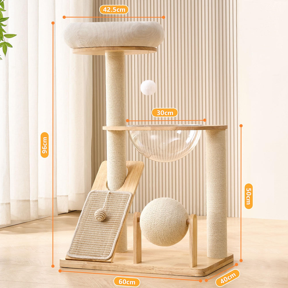 HITTITE 4-in-1 design combines climbing, scratching, sleeping, exercise.