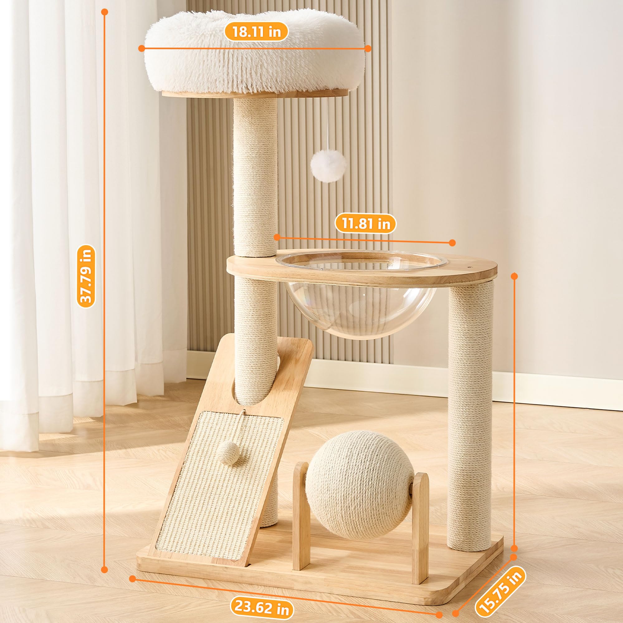 HITTITE indoor-friendly cat tree fits small spaces and living rooms