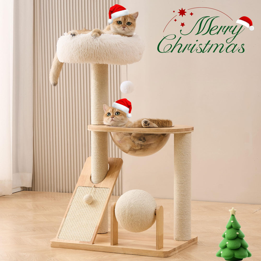 HITTITE cat tree top perch offering a high lookout and nap spot